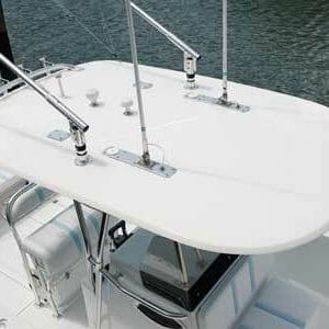 Small Hardtop measures 70" x 109" fetures a drip edge around the perimeter. This top is ideal for center console boats 20-30ft.