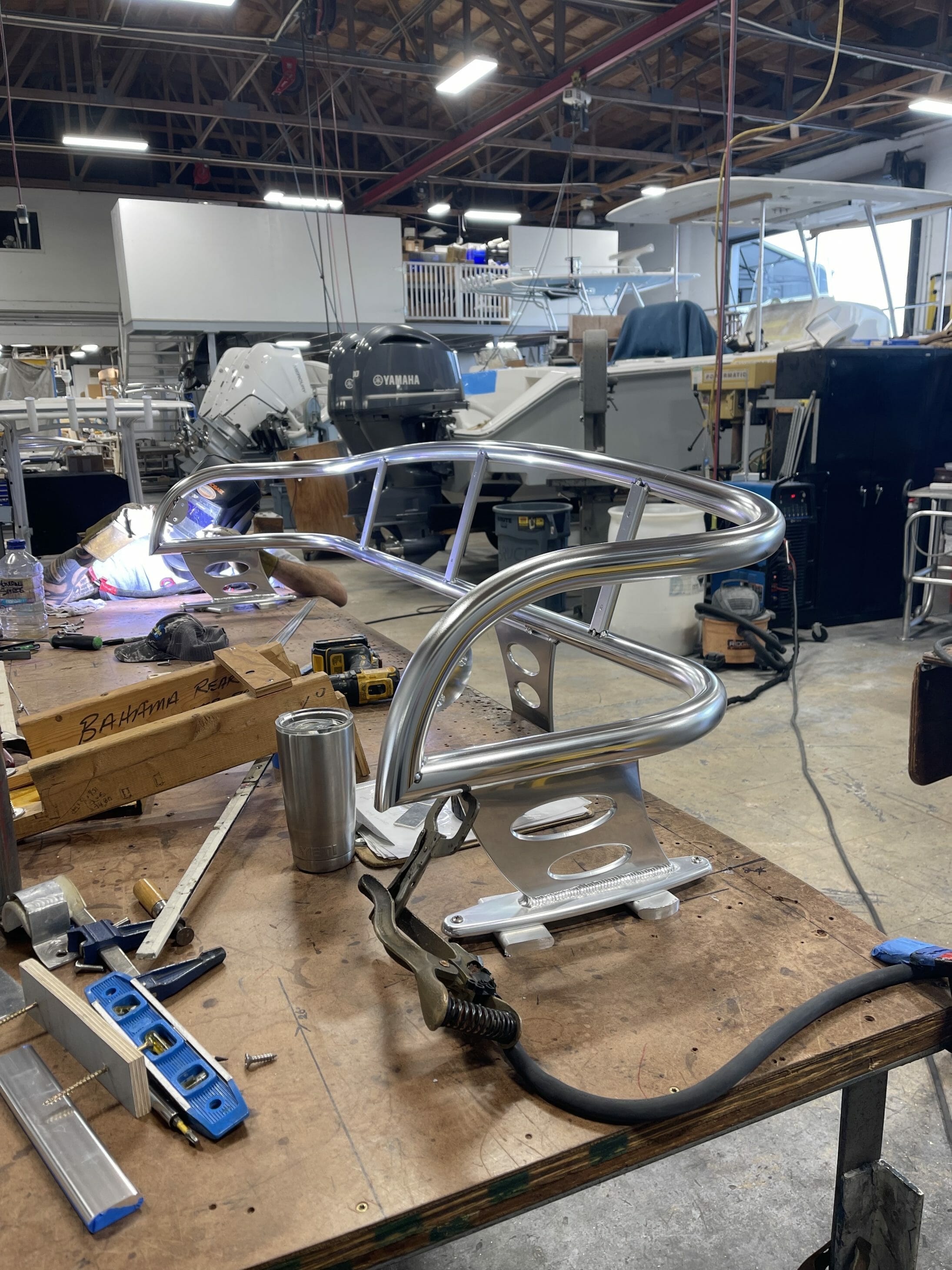 Fixed Wrp-around Backrest Being Built